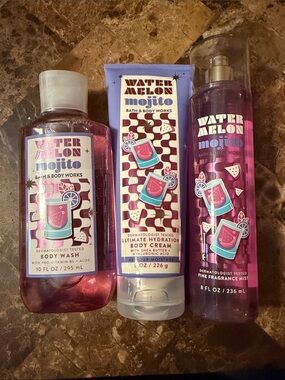 Bath & Body Works Watermelon Mojito Body Wash, Cream & Mist - NWT